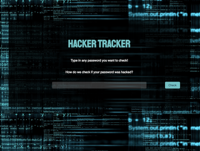 hacker tracker app homepage